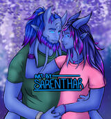 half body - night elf couple