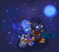 chibi full body - draenei &amp; zandalari troll